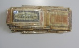PACIFIC THEATER SHORT SNORTER ROLL BANKNOTES LAMINATED WITH $1 HAWAII