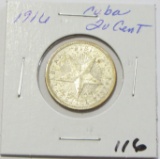 1916 Cuba Silver 20 Cent