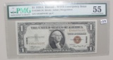 $1 HAWAII SILVER CERTIFICATE PMG 55 1935-A