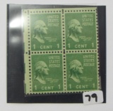 EARLY WASHINGTON 1 CENT STAMP 4 TOTAL