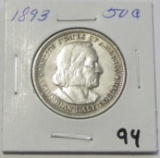 1893 Columbian Silver Commemorative Half Dollar