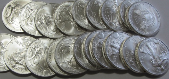 ROLL OF 20 SILVER EAGLES $1 DATED 2116 PICTURE IS A SAMPLE