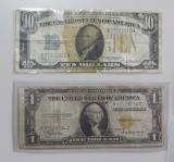 $1 AND $10 NORTH AFRICA SILVER CERTIFICATE LOT