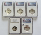 SILVER QUARTER PROOF LOT NGC DATES AS LISTED