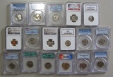 LARGE GRADED TYPE SET QUARTERS NICKELS CENT $1 ICG NGC PCGS