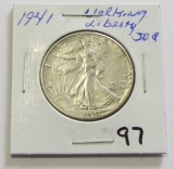 1941 Walking Liberty Half Dollar AU/BU