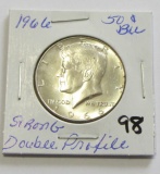 1966 Kennedy Half Dollar BU - Double Profile