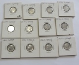 PROOF DIME LOT 1968-S TO 1979-S