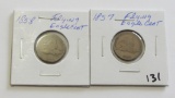 Lot of 2 - 1857 & 1858 Flying Eagle Cent