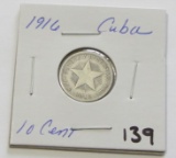 1916 Cuba 10 Cent - Better Date