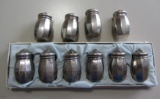 10 SALT AND PEPPER ANTIQUE SHAKERS SILVER PLATED