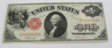 HIGH GRADE $1 1917 RED SEAL LEGAL TENDER BOLD ORIGINAL CRISP
