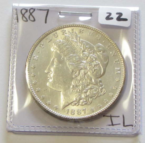 BU $1 1887 MORGAN