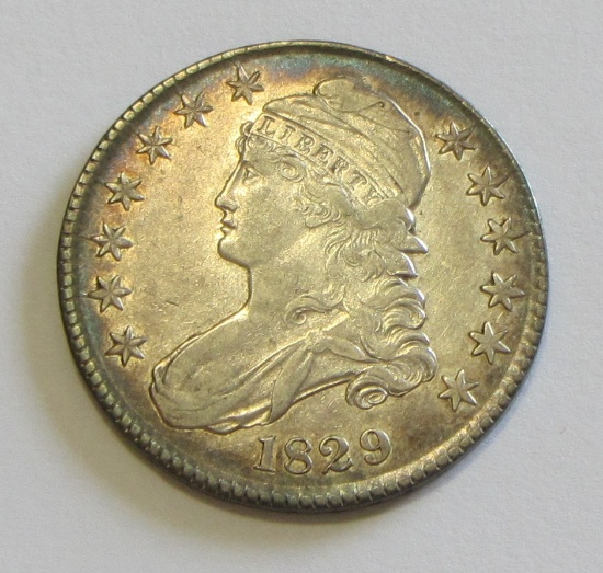 HIGH GRADE 1829 CAPPED BUST HALF DOLLAR STRONG EYE APPEAL AU