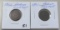 Lot of 2 - 1891 & 1902 Indian Head Cent 