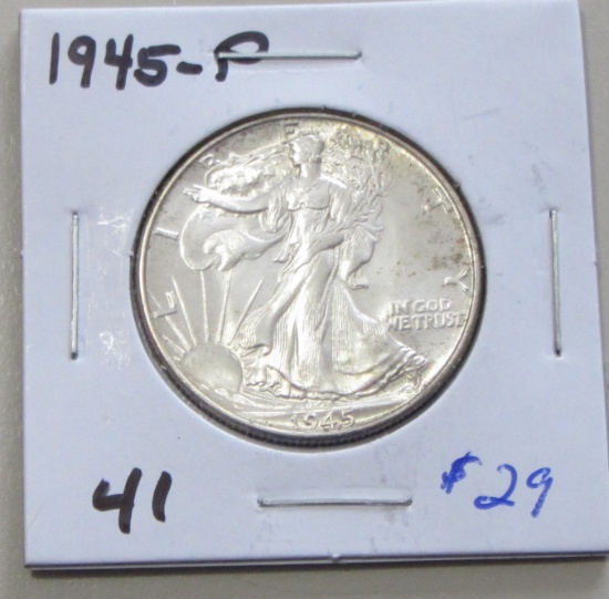 1945-P Walking Liberty Half Dollar - Brilliant Uncirculated 