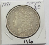 $1 MORGAN SILVER DOLLAR 1891