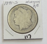 $1 MORGAN SILVER DOLLAR 1891-S