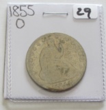 1855-O SEATED HALF