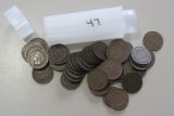 Roll of 50 Indian Head Cent - Readable Dates