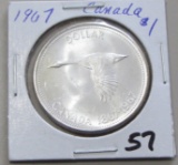 1967 Flying Canada Goose Silver UNC PL Dollar