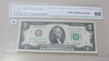 1976 $2 FR-1935-B Federal Reserve Note CGA Gem Unc 66