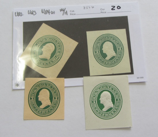 U-82 TO U84- 3 CENT STAMP LOT