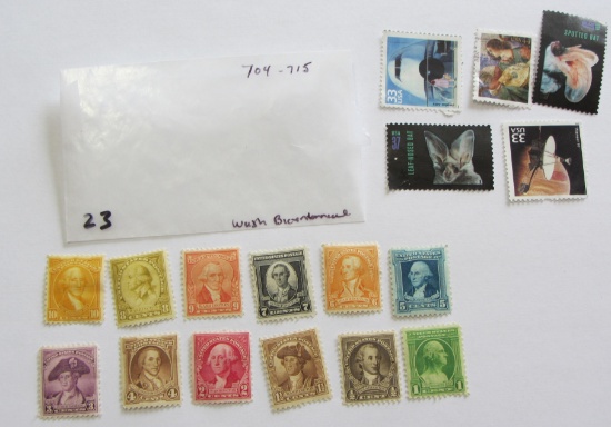 SCOTT 704-715 WASHINGTON BICENTENNIAL SET WITH SOME MISC STAMPS