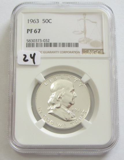 1963 PROOF FRANKLIN HALF NGC 67