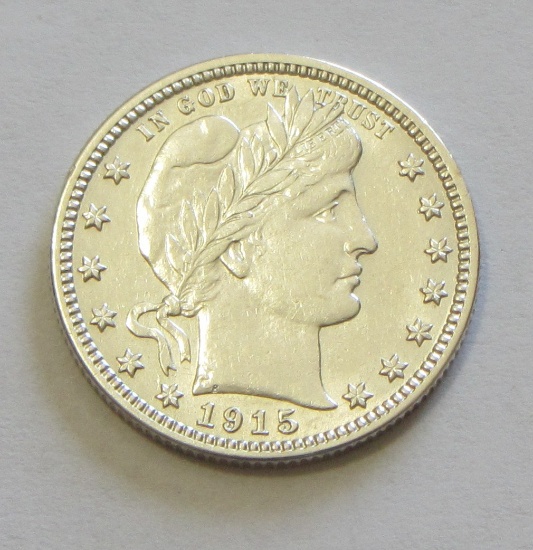 STUNNING 1915 HIGH GRADE BARBER QUARTER