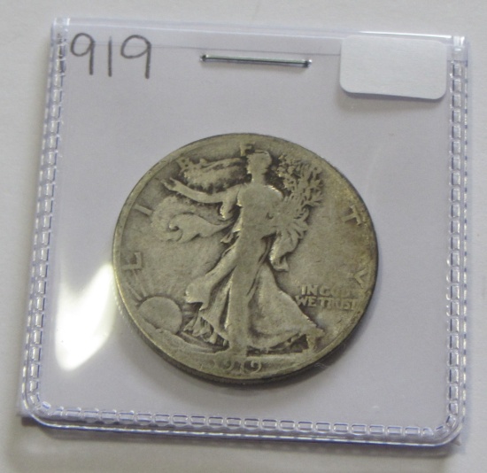 1919 walking liberty half