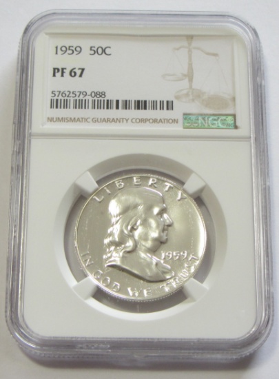 1959 Franklin half NGC proof 67