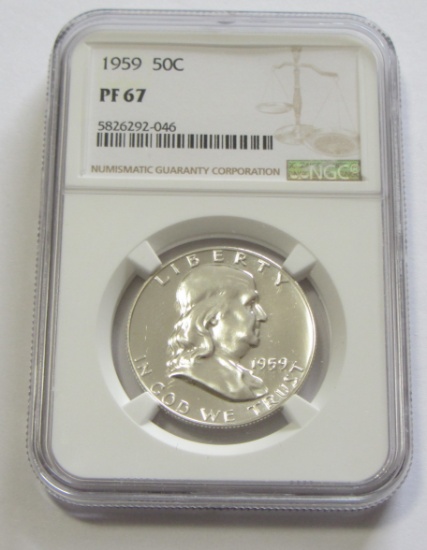 1959 proof Franklin NGC 67