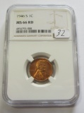 1946's wheat cent NGC 66 red