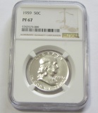1959 proof Franklin NGC 67