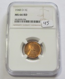 1948 d wheat cent NGC 66 bid is 45