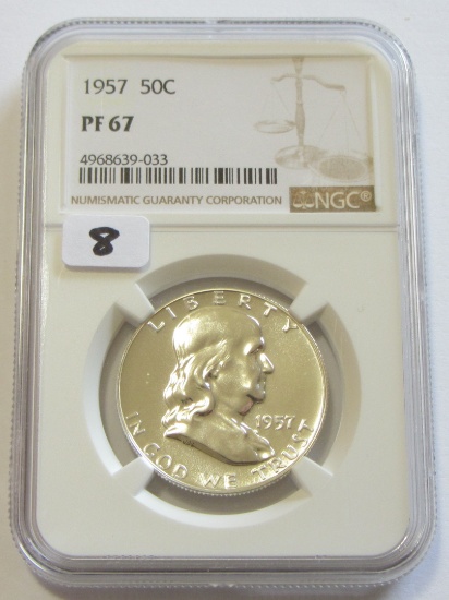 1957 PROOF FRANKLIN NGC 67