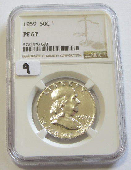 1959 PROOF FRANKLIN NGC 67