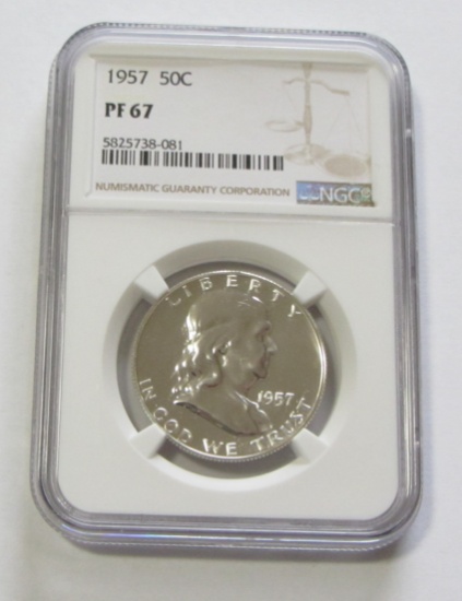 1957 FRANKLIN HALF PROOF NGC 67