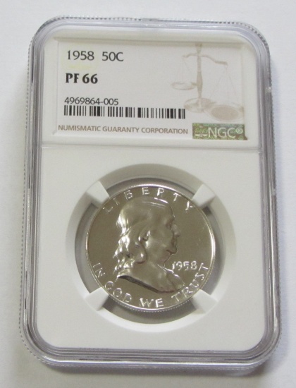1958 FRANKLIN PROOF NGC 66