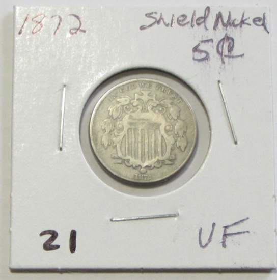 1872 SHIELD NICKEL 5C