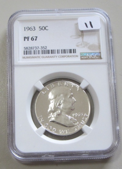 1963 PROOF FRANKLIN NGC PF 67