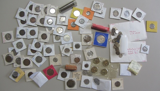 HUGE FOREIGN LOT FROM MANY COUNTIRES, DATES AND DENOMINATIONS AS PICTURED