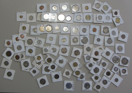HUGE FOREIGN LOT FROM MANY COUNTIRES, DATES AND DENOMINATIONS AS PICTURED