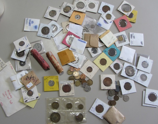 HUGE FOREIGN LOT FROM MANY COUNTIRES, DATES AND DENOMINATIONS AS PICTURED