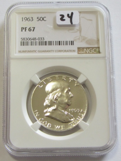 1963 FRANKLIN PROOF NGC 67