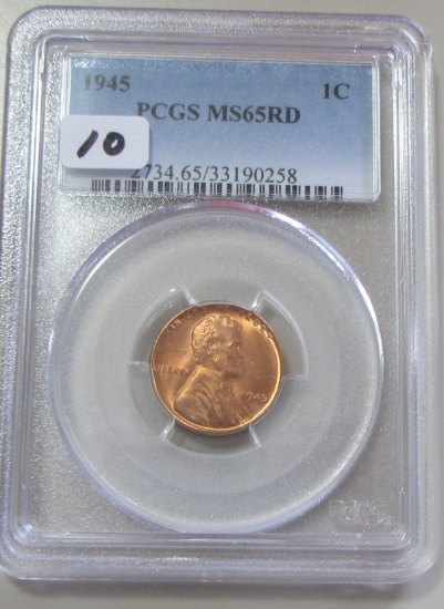 1945 WHEAT CENT PCGS 65