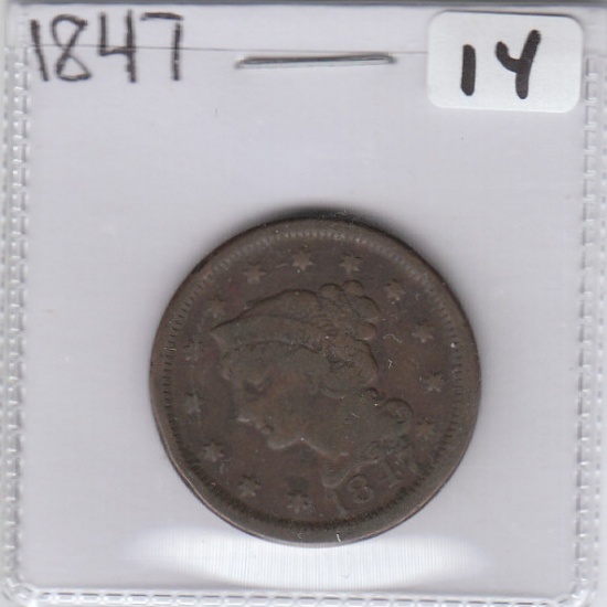 1847 LARGE CENT 