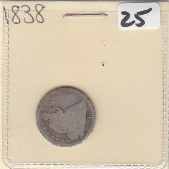 1838 SEATED DIME