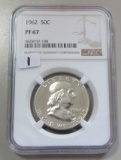 1962 FRANKLIN PROOF NGC 67